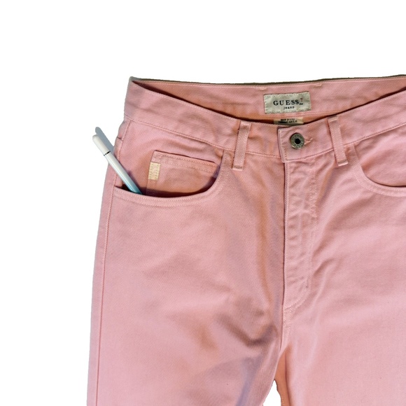 Vintage Guess High Rise Pink Jeans Women’s Size 30 Straight Leg USA 100% Cotton - Picture 10 of 15